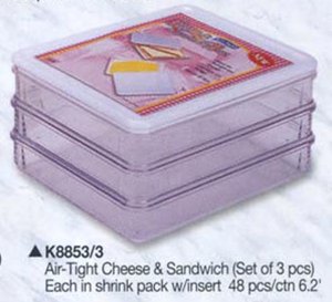 K8853/3 AIR-TIGHT CHEESE & SANDWICH (SET OF 3 PCS)