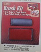 K139/227 2 IN 1 LINT FABRIC BRUSH/FLUFF BRUSH & SHOE HORN