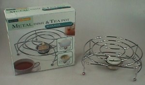 K5699V2 METAL DISH & TEA POT WARMER W/CANDLES