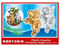 K8913G/S Plastic Hanging Christmas Angel(Height:13cm)