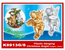 K8913G/S Plastic Hanging Christmas Angel(Height:13cm)