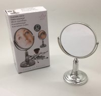 K6595 DIA: 10 CM METAL STANDING 2 SIDES MIRROR.