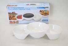 CK1383 3 COMPARTMENT PORCELAIN SQUCE DISH