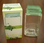 CK1276 UNIVERSAL SQUARE GLASS AIR-TIGHT STORAGE JAR W/PLASTIC L