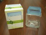 CK1273 MULTIPURPOSE SQUARE GLASS AIR-TIGHT STORAGE JAR W/PLASTI