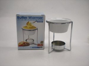 CK5909/1 CERAMICS BUTTER WARMER W/ METAL RACK