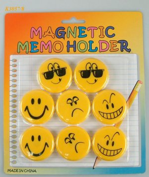 K3057/8 S/8 SMILING FACE MAGNET MEMO HOLDER