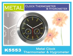 K5553 Metal Clock Thermometer & Hygrometer