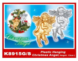 K8915G/S Plastic Hanging Christmas Angel(Height:13cm)