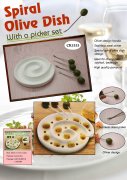 CK5333+5361/4 CERAMIC OLIVER DISH +4 PCS OLIVER PICKER