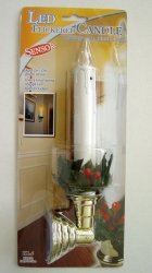 K5873/ (SENSOR)LED FLICKERED CANDLE W/SUCTION BASE &HOLLY LE