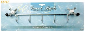 K5111 \"FAUCET\" DESIGN TOWEL RACK (5PCS) W/2 SUCTION CUP