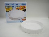 CK1282 PORCELAIN ROUNDE DISH (20CM DIA X 4CM H)