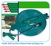 K5228 Roll Out 50 ft 4-Runner Hose and Spray Gun