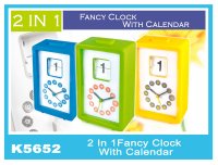 K5652 2 In 1 Fancy Clock With Calendar