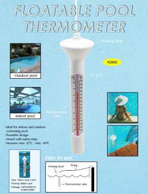 K3883 FLOATABLE WATER THERMO TUBE WITH STRING