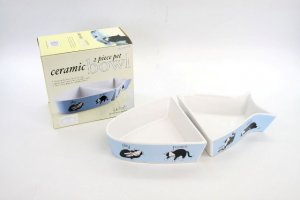 CK1070+CK1071 CERAMIC 2 PCS PET TRAY(FISH SHAPE)