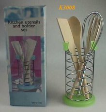 K3008 KITCHEN UTENSIL HOLDER W/4 TOOLS