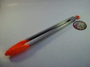 K6368 14\"S.S LOCKING TONGS WITH NYLON HEAD