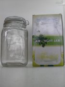 CK1355 GLASS STORAGE JAR W/ AIR-TIGHT LID(10X10X19.5CM)